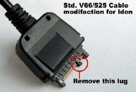 Unlocking cable for motorola iden unlock