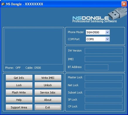 NSdongle, NS-dongle, NS dongle software screenshot