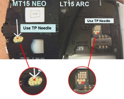 sony ericsson xperia neo mt15 testpint picture for se tool