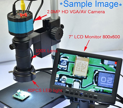 2MP HD DIGITAL INDUSTRIAL MICROSCOPE WITH 7" MONITOR