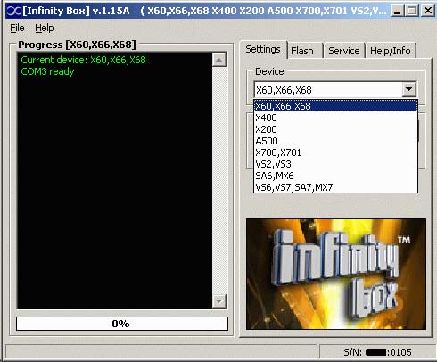 infinity box unlocking, remote sim lock, sp lock, flash, change language and reset to default settings