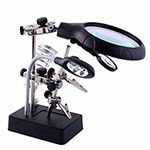 HELPING HAND STATION WITH 5-LED LIGHT AND MAGNIFYING GLASS